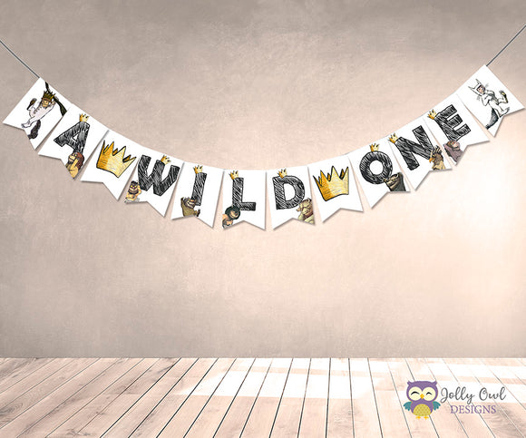 Where The Wild Things Are Printable Banner - A Wild One