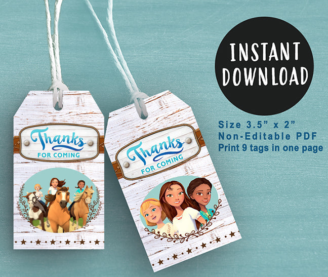 Spirit Riding Free Party Favor Tag - Thank You Tag – Jolly Owl Designs for Free Printable Moana Thank You Tags