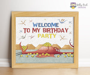 Dragons Love Tacos Birthday Party Sign