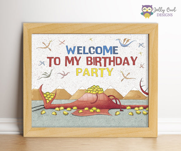 Dragons Love Tacos Birthday Party Sign