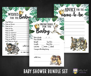 Where The Wild Things Are Themed Baby Shower Games Bundle Set