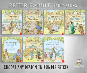 Peter Rabbit Party Signs Bundle Set