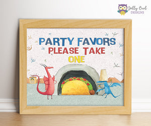 Dragons Love Tacos Birthday Party Sign - Favors Sign