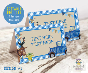 Editable Food Tent Label for Little Blue Truck Party Theme