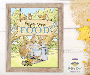 Peter Rabbit Party Signs - Enjoy Some Food