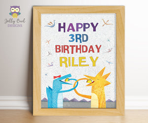 Dragons Love Tacos Birthday Party Sign - Personalized