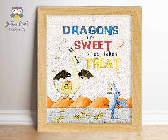 Dragons Love Tacos Birthday Party Sign - Sweet Treat