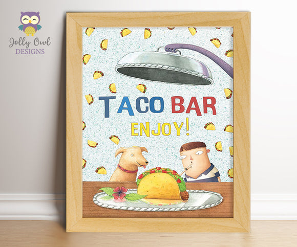 Dragons Love Tacos Birthday Party Sign - Taco Bar