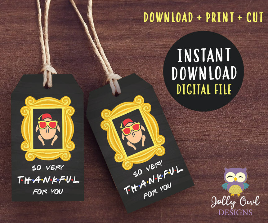 thank-you-tags-friends-tv-theme-party-pdf-file-instant-download-jolly-owl-designs for Free Printable Harry Potter Thank You Tags Thank You Tags Friends TV Theme Party / PDF File / Instant Download – Jolly Owl Designs for Free Printable Harry Potter Thank You Tags