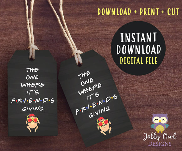 Friends TV Themed Party Favor Tag - Friendsgiving