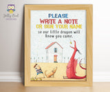 Dragons Love Tacos Birthday Party Sign - Write A Note