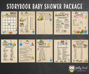 Book Themed Baby Shower Games - 10 Games BUNDLE SET