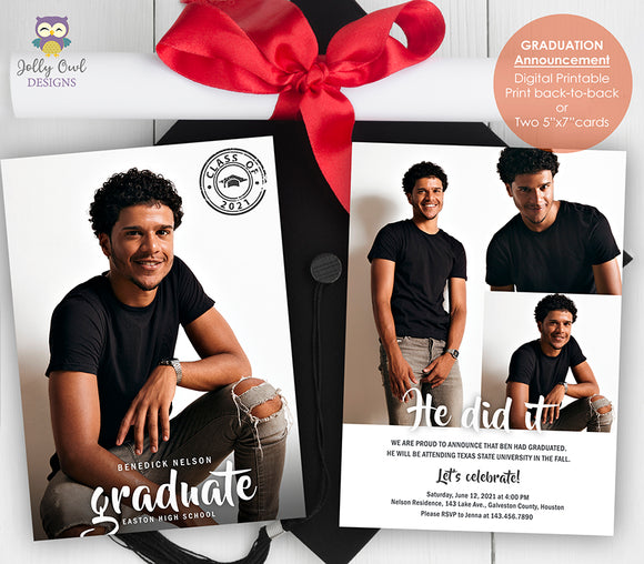 Graduation Announcement Card - Photo Collage - Invitation Card Graduation Announcement Card - Photo Collage - Invitation Card