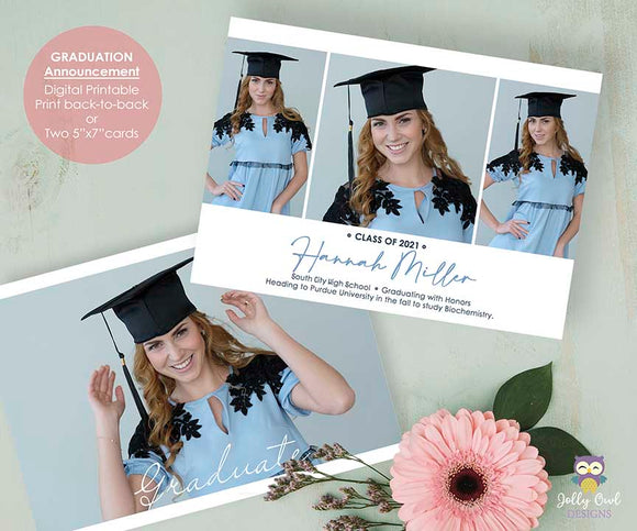 Graduation Announcement Card - Photo Collage
