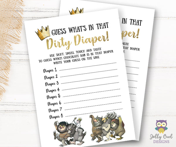 Where The Wild Things Are Baby Shower Game Card - Dirty Diaper Game – Jolly Owl Designs where-the-wild-things-are-baby-shower-game-card-dirty-diaper-game-jolly-owl-designs