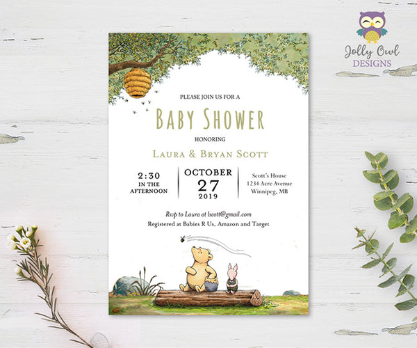 Winnie The Pooh Baby Shower Party Invitation-Personalized Invitation – Jolly Owl Designs winnie-the-pooh-baby-shower-party-invitation-personalized-invitation-jolly-owl-designs