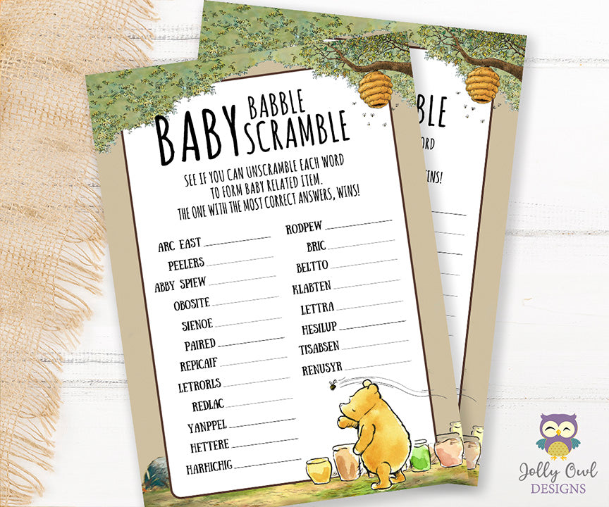 Winnie the Pooh Baby Shower: Games and Activities