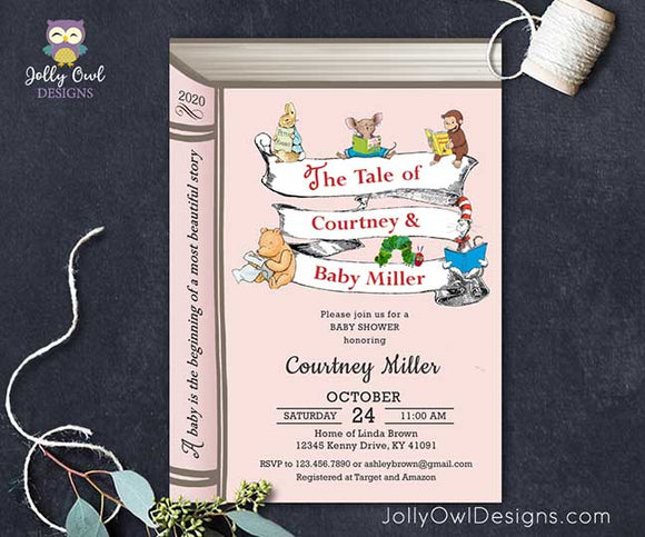 Storybook or Book Themed Baby Shower Invitation