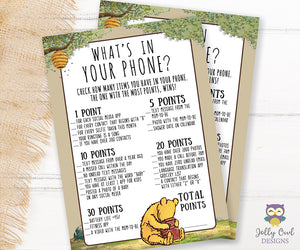 Winnie The Pooh Baby Shower Game - What's On Your Phone