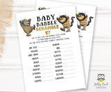 Where The Wild Things Are Baby Shower Games Bundle Set