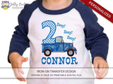 Little Blue Truck Personalized Iron On Transfer Shirt Design / Birthday Shirt / For Age 1 & 2