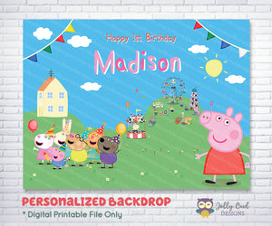 Peppa Pig Birthday Party Backdrop