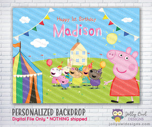 Peppa Pig Birthday Party Backdrop