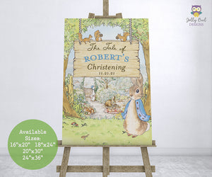 Sign Post Peter Rabbit Peter Rabbit Themed Christening or Baptism Welcome Poster Sign - Digit ...