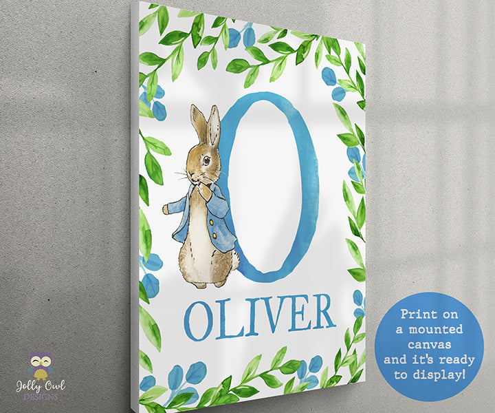 Peter Rabbit Initial and Name Poster Sign Printable – Jolly Owl Designs