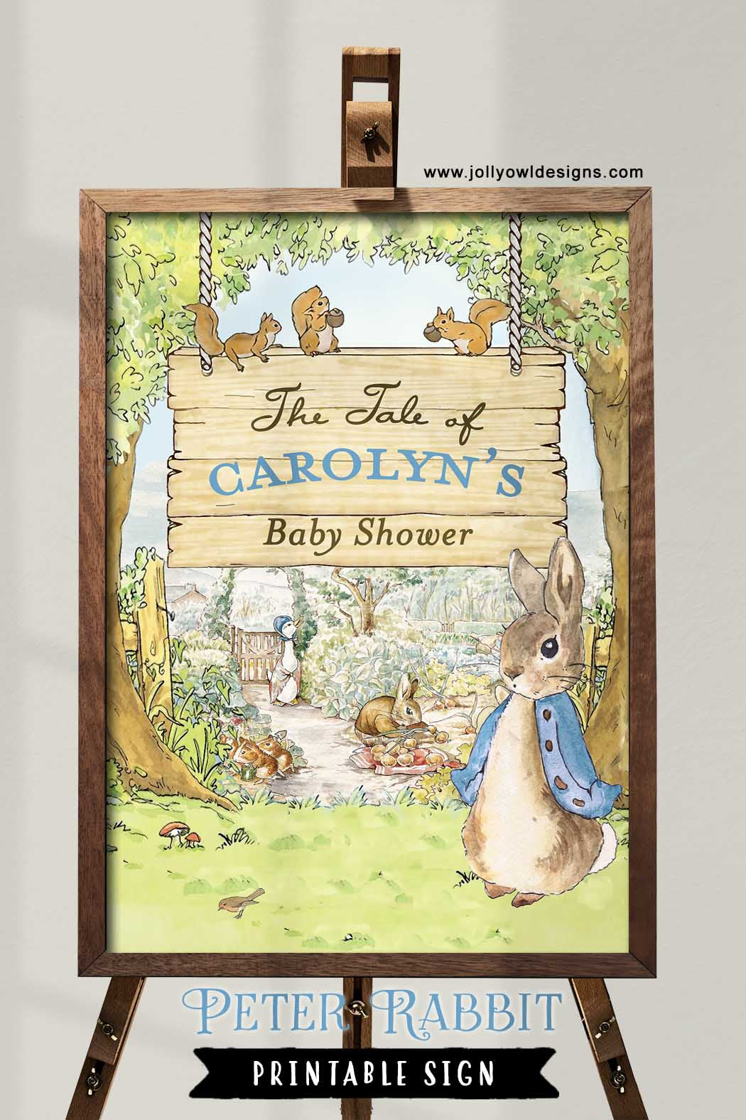 Sign Post Peter Rabbit Peter Rabbit Themed Baby Shower Welcome Poster Sign - Digital Printabl ...