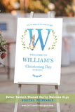 Peter Rabbit Themed Christening or Baptism Welcome Poster Sign - Printable