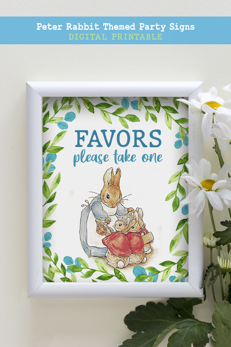 Peter Rabbit Party Signs - Party Favor Printable Sign – Jolly Owl Designs