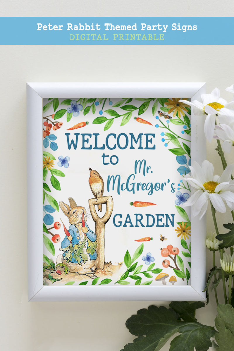 Peter Rabbit Party Signs - Sweet Treats Printable Sign – Jolly Owl Designs