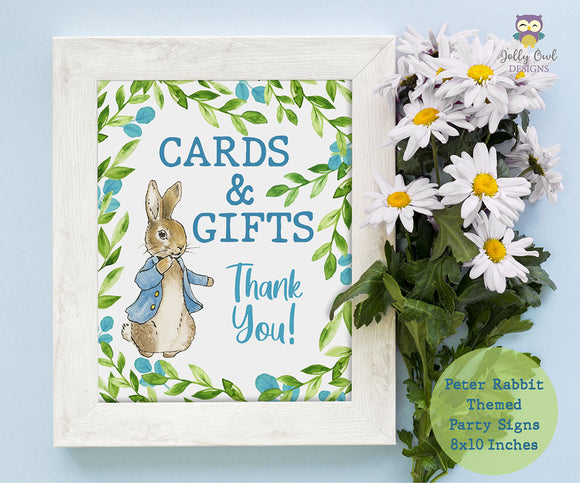 Peter Rabbit Themed Party Signs - Cards and Gifts – Jolly Owl Designs
