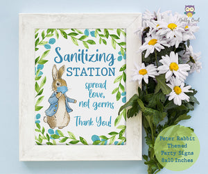 Peter Rabbit Themed Party Signs - Sanitizing Station