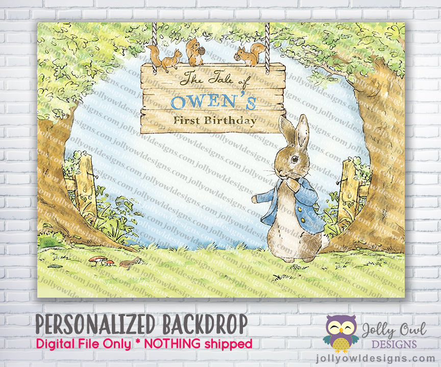 The Tale of Peter Rabbit Party Backdrop – Jolly Owl Designs