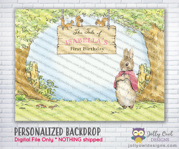 Flopsy Bunny Party Backdrop – Jolly Owl Designs