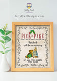 Book Themed Baby Shower Party Sign - Pick A Page Guestbook Sign