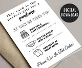 Funny Birthday Card on a Pandemic, Quarantine, Isolation, Social Distancing - Digital Download