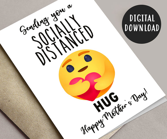 Funny Mother's Day Card on a Pandemic, Quarantine, Isolation, Social Distancing - Digital Download