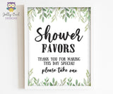 Botanical Greenery Baby Shower Party Sign - Favors Sign, Please Take One
