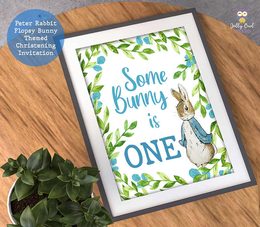 Peter Rabbit Birthday Party Signs - Somebunny Is One – Jolly Owl Designs