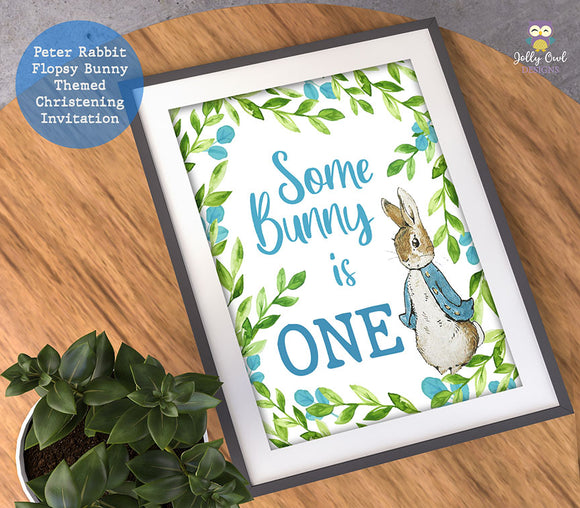 Peter Rabbit Birthday Party Signs - Somebunny Is One