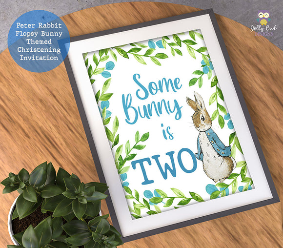 Peter Rabbit Birthday Party Signs - Somebunny Is Two