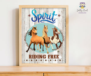 Spirit Riding Free Birthday Party Signs