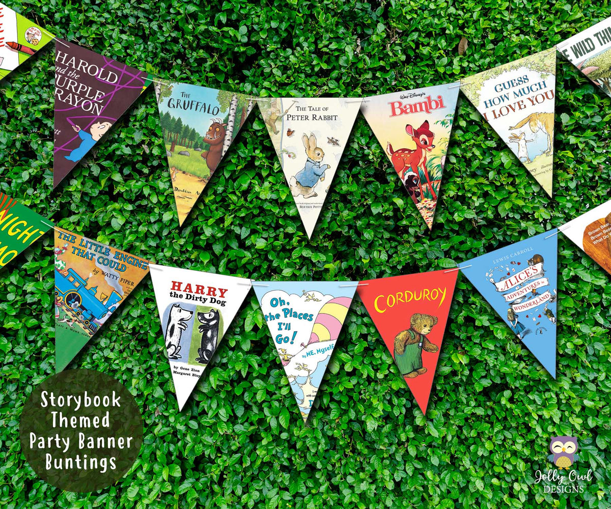 Book Themed Printable Baby Shower Banner Decoration – Jolly Owl Designs