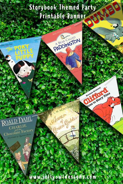 Book Themed Printable Baby Shower Banner Decoration – Jolly Owl Designs