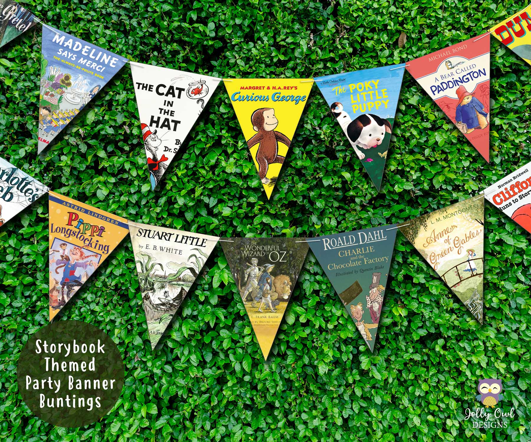 Book Themed Printable Baby Shower Banner Decoration – Jolly Owl Designs