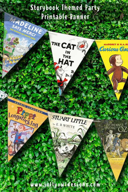 Book Themed Printable Baby Shower Banner Decoration – Jolly Owl Designs