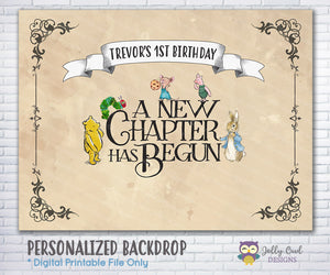 Storybook Backdrop for Birthday Party-Digital Printable
